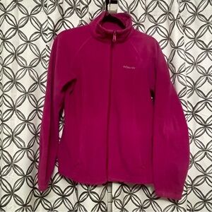 Columbia Pink Jacket with High Collar and Full-Length Zipper